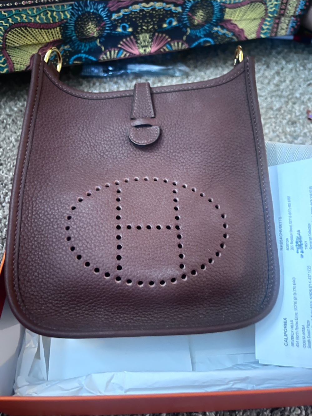 Evelyne Style Brown Leather Crossbody Bag
